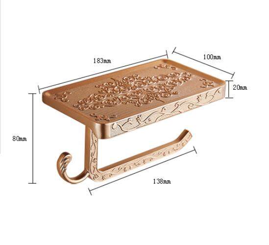 European Style Tissue Holder Toilet Napkin Box Bathroom Roll Holder Toilet Paper Holder Antique Brass Toilet Paper Rack - intl