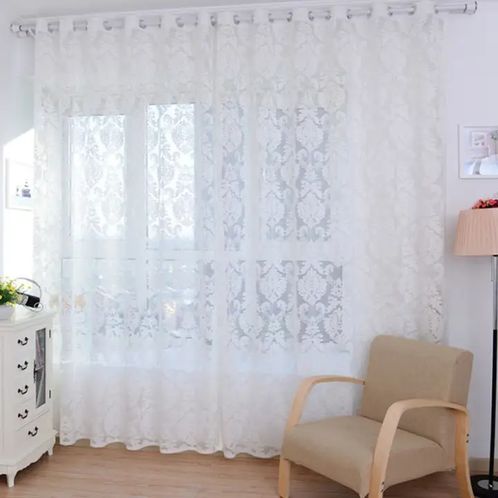 European Style Tulle Door Window Curtain Drape Panel Sheer Scarf