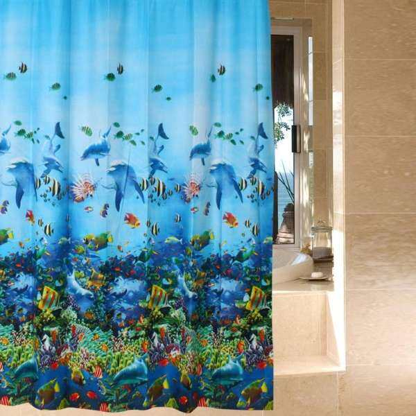 EVA Ocean Style Blue Shower Curtain size:#1