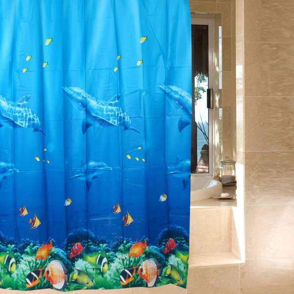 EVA Ocean Style Blue Shower Curtain size:#3