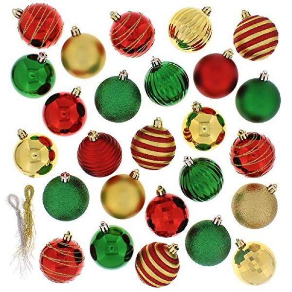 Meriah 100 Piece Aneka Bola Ornamen Natal, Multi-Internasional