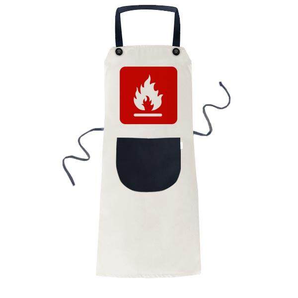 Api Merah Persegi Peringatan Menandai Memasak Dapur Krem Dapat Disesuaikan Bib Celemek Saku Wanita Pria Chef Hadiah-Internasional