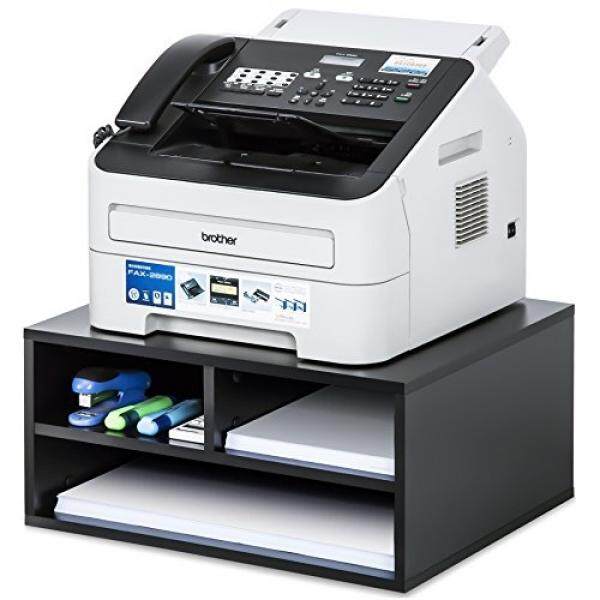 Fitueyes Kayu Dua-Tier Hitam Printer/Faks Berdiri Workspace Organizers, DO204701WB-G-Internasional