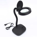 Flexible Reading Table Desk Study Light Lamp With Magnifying Glass Bright White