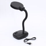 Flexible Reading Table Desk Study Light Lamp With Magnifying Glass Bright White