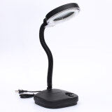 Flexible Reading Table Desk Study Light Lamp With Magnifying Glass Bright White