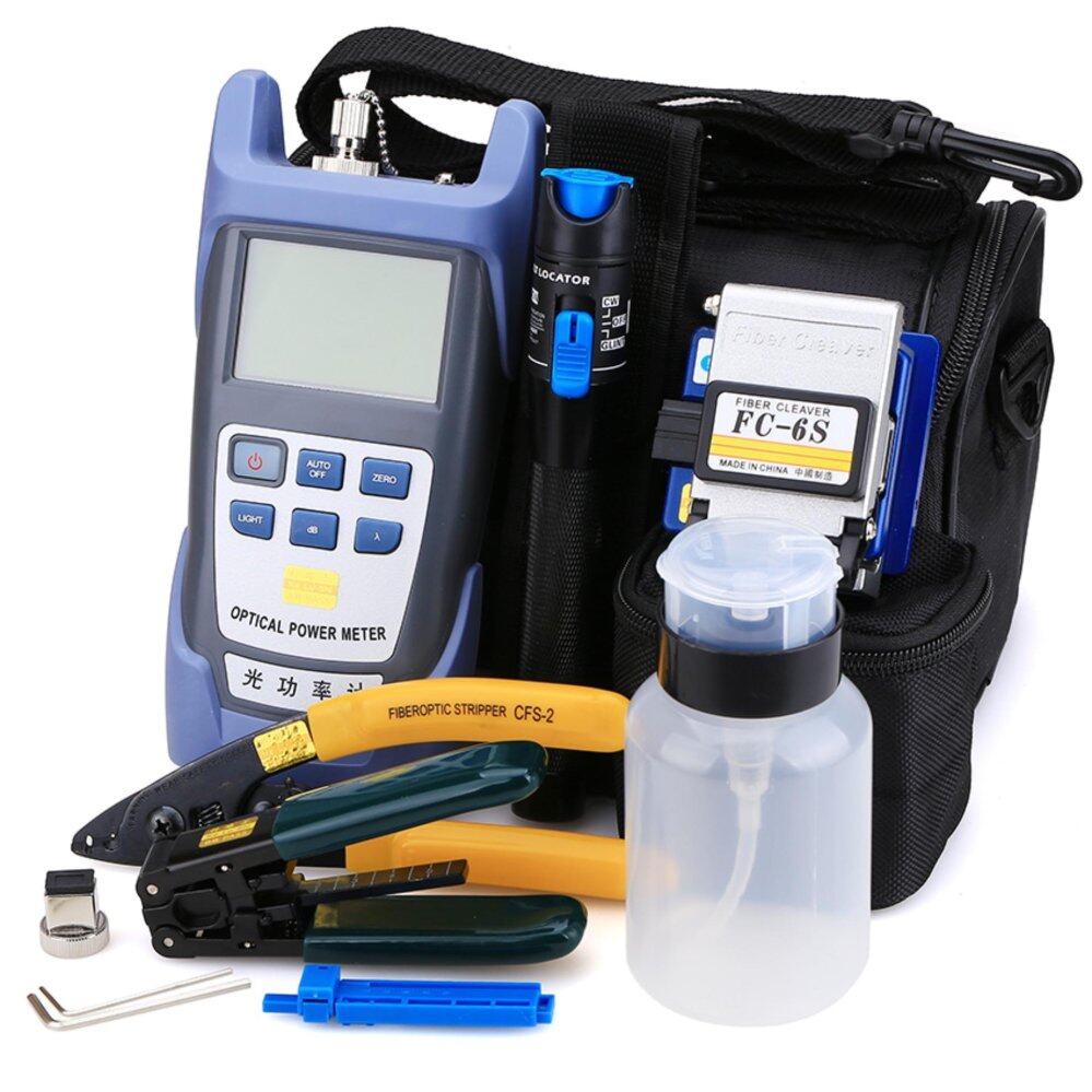 FTTH Alat Serat Optik Kit 10 In 1 dengan Fiber Optical Power Meter dan 1 MW Visual Fault Locator dan Pemotong Kabel alat FC-6S Serat Membelah Multi-Fungsi Alat () -Intl