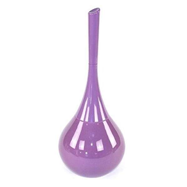 Gedy Gedy AZ33-79 Round Ceramic Pottery and Thermoplastic Resins Free Standing Toilet Brush, 1.5 L x 6.5 W, Lilac
