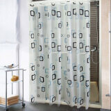 GETEK Lattice Waterproof PEVA Shower Curtain + 12 Hooks 180*200cm (White)