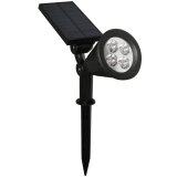 GETEK Outdoor Solar 4 LED Waterproof Light Sensor Garden Yard Fence Wall Security Lamp (Black)