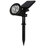 GETEK Outdoor Solar 4 LED Waterproof Light Sensor Garden Yard Fence Wall Security Lamp (Black)