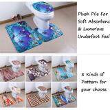 GETEK Printing Bath Mat 100% Flannel 3 Piece Bathmats Rugs & Toilet Covers #5