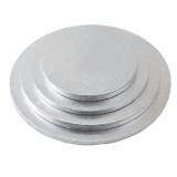 GETEK Quality Silver Round Square Cake Display Boards Foil Turned Edge 5mm Thick ALL SIZES(Size:10inch)