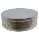 GETEK Quality Silver Round Square Cake Display Boards Foil Turned Edge 5mm Thick ALL SIZES(Size:10inch)