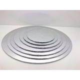 GETEK Quality Silver Round Square Cake Display Boards Foil Turned Edge 5mm Thick ALL SIZES(Size:10inch)