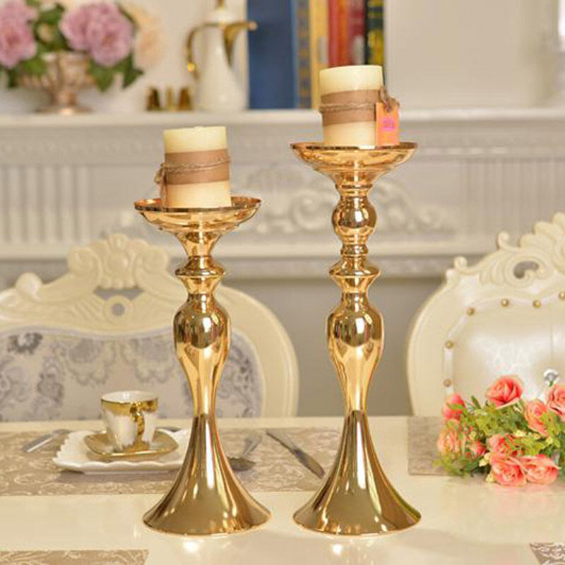 Gold Metal Candle Holders 50cm/20