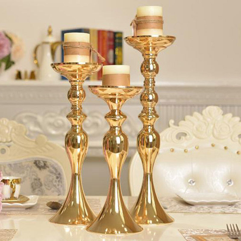 Gold Metal Candle Holders 50cm/20