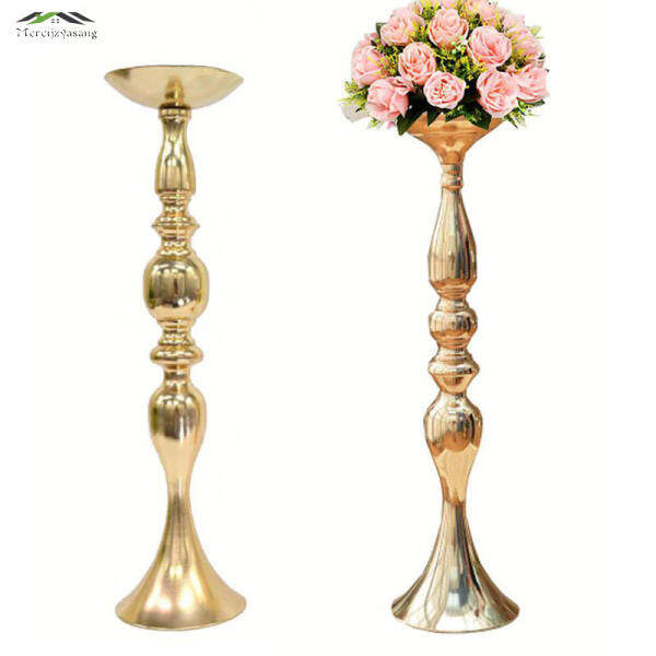 Gold Metal Candle Holders 50cm/20