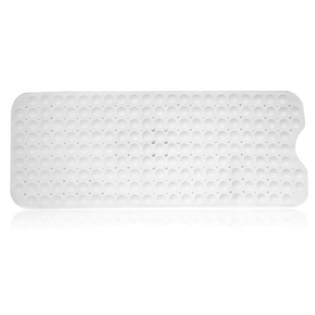 GOOD 40*100cm PVC Large Bathtub Non-Slip Bathroom Bath Mat With Suction Cups White White - intl