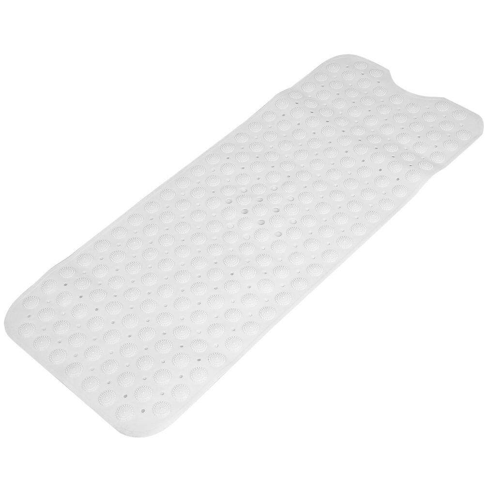 GOOD 40*100cm PVC Large Bathtub Non-Slip Bathroom Bath Mat With Suction Cups White White - intl