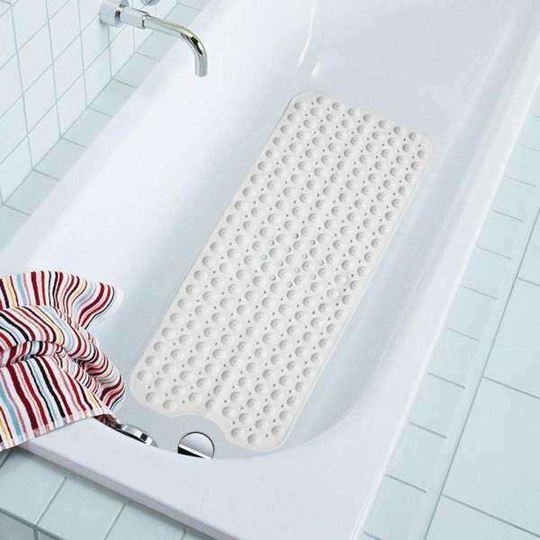 GOOD 40*100cm PVC Large Bathtub Non-Slip Bathroom Bath Mat With Suction Cups White White - intl