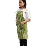 GOOD Men Women Kitchen Cooking Apron Comfortable Bakery Restaurant Baking Apron Green Rhombus Pattern