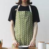 GOOD Men Women Kitchen Cooking Apron Comfortable Bakery Restaurant Baking Apron Green Rhombus Pattern