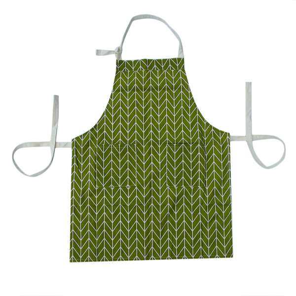 GOOD Men Women Kitchen Cooking Apron Comfortable Bakery Restaurant Baking Apron Green Rhombus Pattern