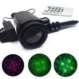 GOOD Outdoor LED Lawn Lamp Dynamic Laser Light Waterproof Remote Control Spot Light US Plug Black