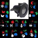 GOOD Outdoor LED Lawn Lamp Waterproof Laser Light Different Pattern Change Card US Plug Black