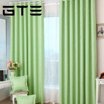Gte Korean Style Beautiful Sky Star Patterned Curtains Blackout