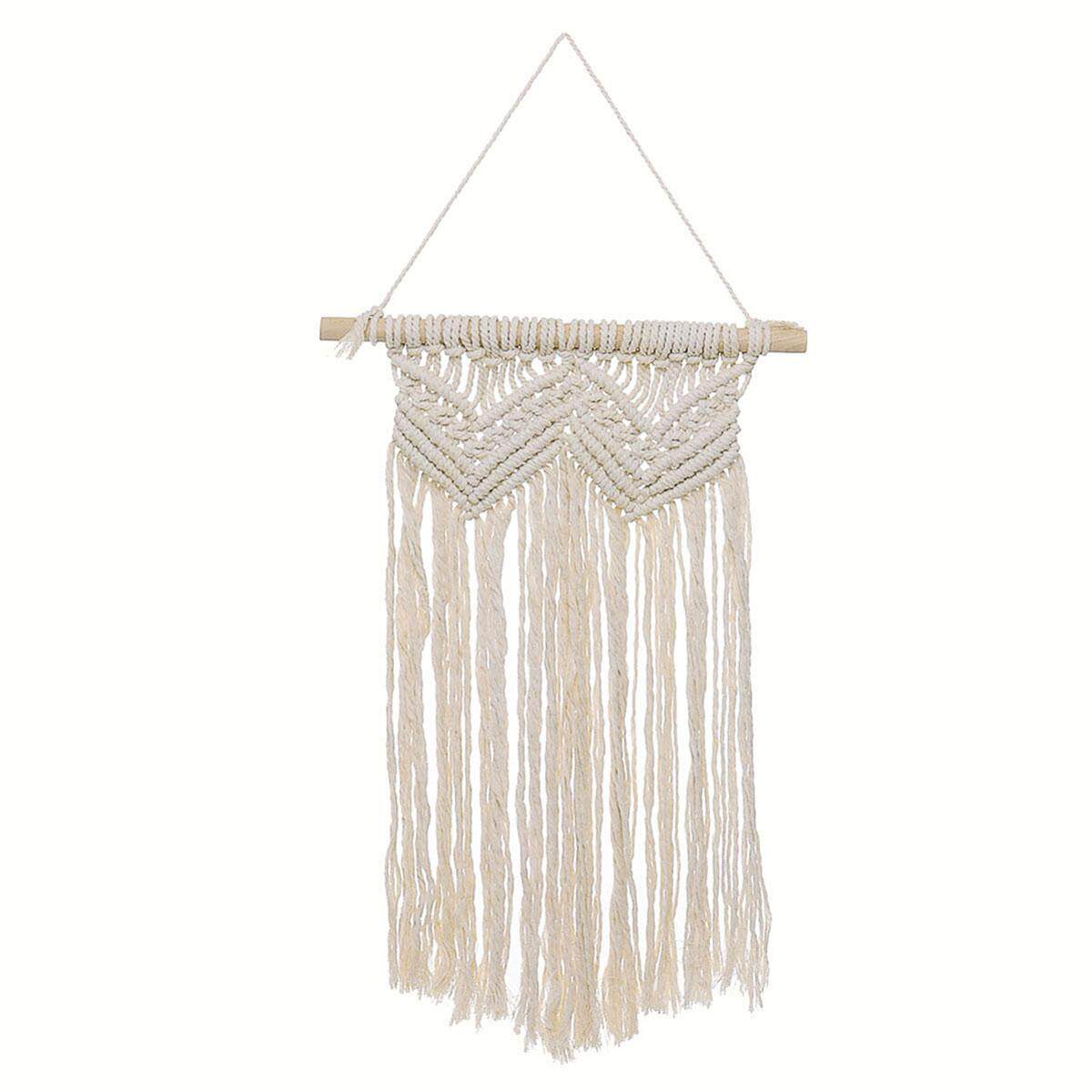 Rajutan Tangan Kapas Macrame Kerajinan Gantungan Dinding Karya Seni Buatan Tangan Dekorasi Rumah Retro-Intl