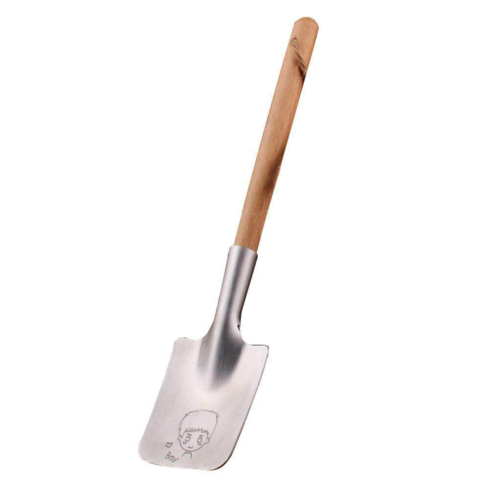 Hazyasm Kayu Pegangan Anti Karat Petani Shovel Sendok Salad Dessert Makanan Makan Sendok Tableware Alat Makan Kreatif Pasangan Valentine Hadiah internasional