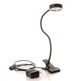 HKS LED Desk Lamp Table Bedside Study Reading Light Clip ON/OFF Clamp Bright Black(White LIght)