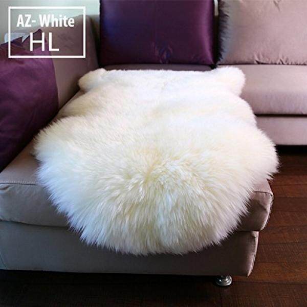 HL Moderen Tiruan Kulit Domba, Tiruan Bulu Permadani, lembut Tiruan Bulu Palsu Kulit Domba Kursi Sofa Sarung Permadani Kursi Alas Polos Shag Daerah Rugs untuk Living Kamar Tidur Lantai Vanity 2ft X 3.2ft Putih Gading-Internasional