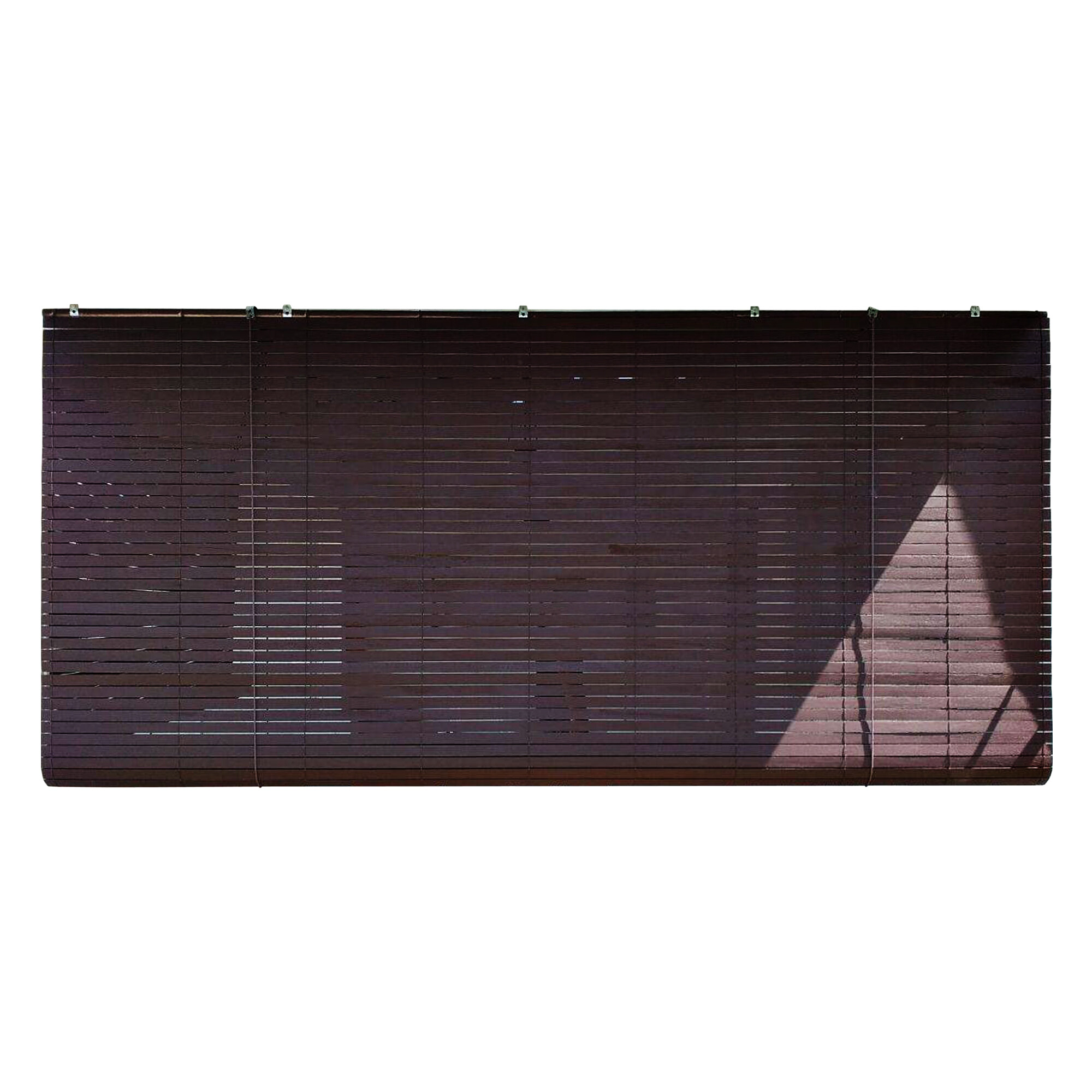 Homez Polos Blinds (W) 5 Ft X (H) 7 Ft 100% Kayu Meranti Kayu Blinds-(Wenge)-Internasional