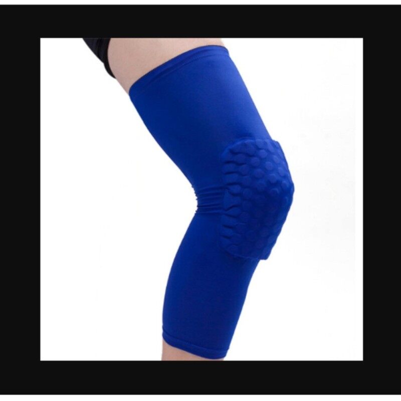 Honeycomb Pad Crashproof Antislip Basketball Leg Knee Long Sleeve Protector Gear Blue Length:43cm/16.9in