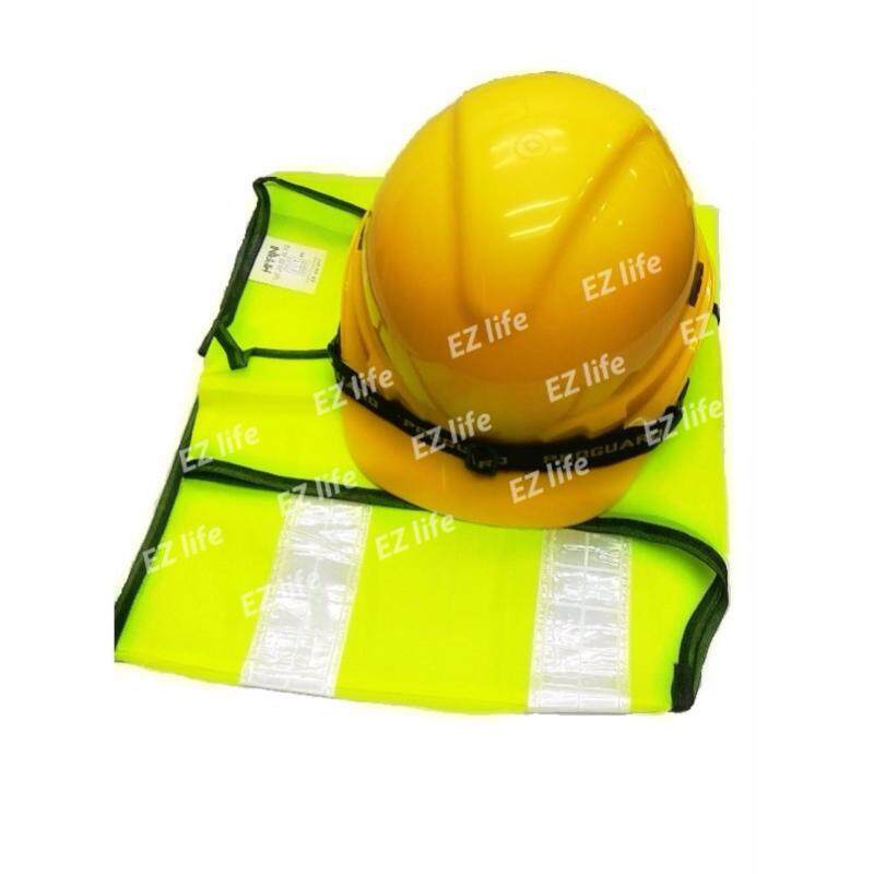 Ezlife HOT ITEM (Safety Helmet Yellow Colour SIRIM And Reflective Vest ) for Construction Or Industry