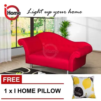 I Home Wynn 2 Seater Sofa Chaise Lounge Fabric Upholstery I Home Wynn 2 Seater Sofa Chaise Lounge Fabric Upholstery Red