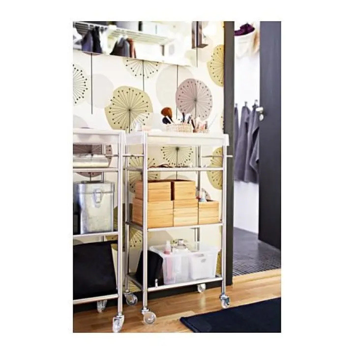 Ikea Grundtal 3 Tier Stainless Steel Kitchen Bathroom Tray Trolley Ikea Grundtal 3 Tier Stainless Steel