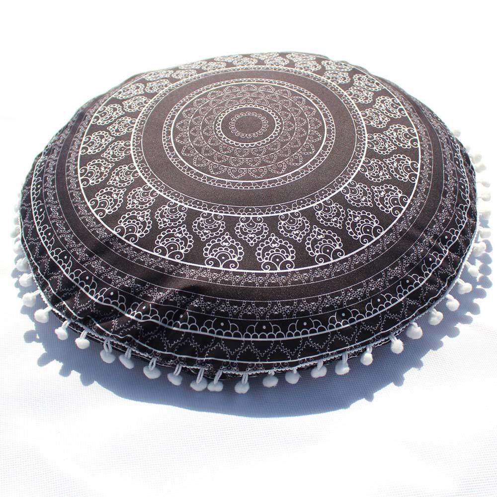 Indian Mandala Pillows Round Bohemian Home Cushion Pillows Cover Case Cushions - intl