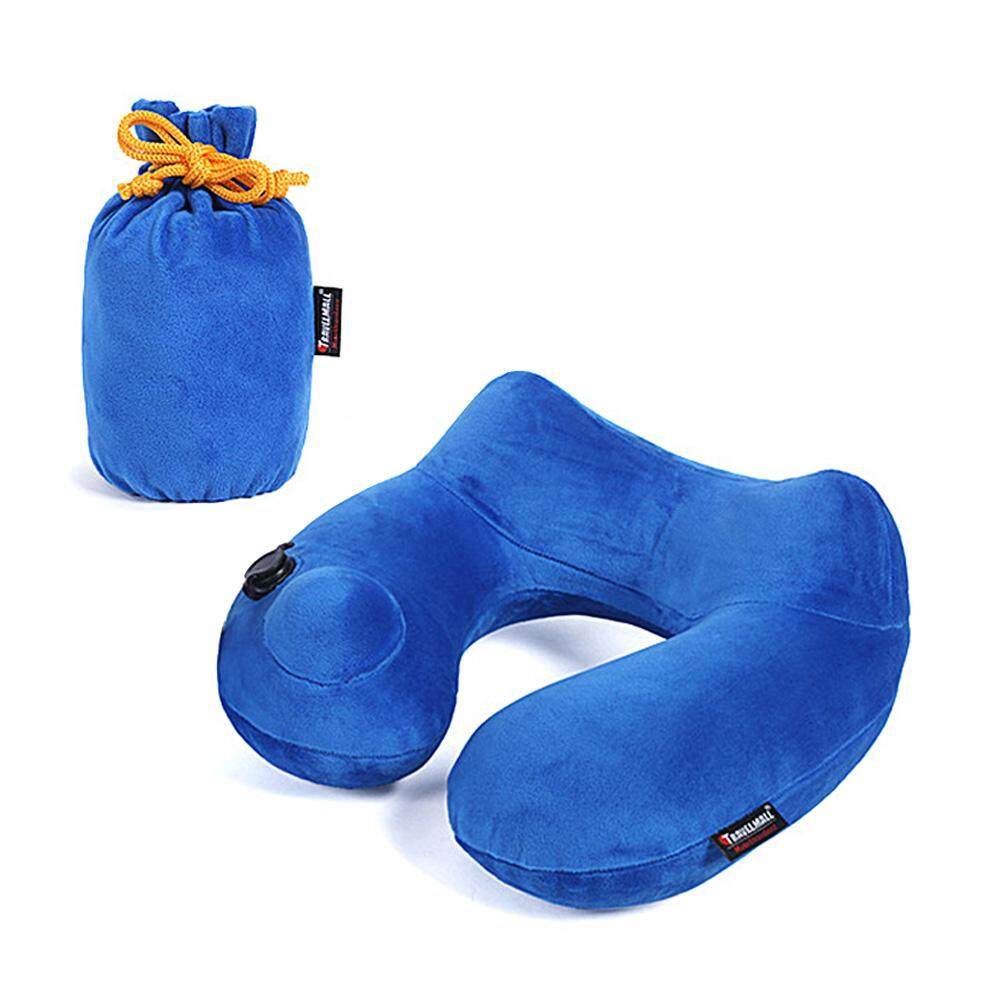 iooilyu Automatic Inflatable Travel Pillow 3D Hump Design U Shaped Pillow, Blue - intl