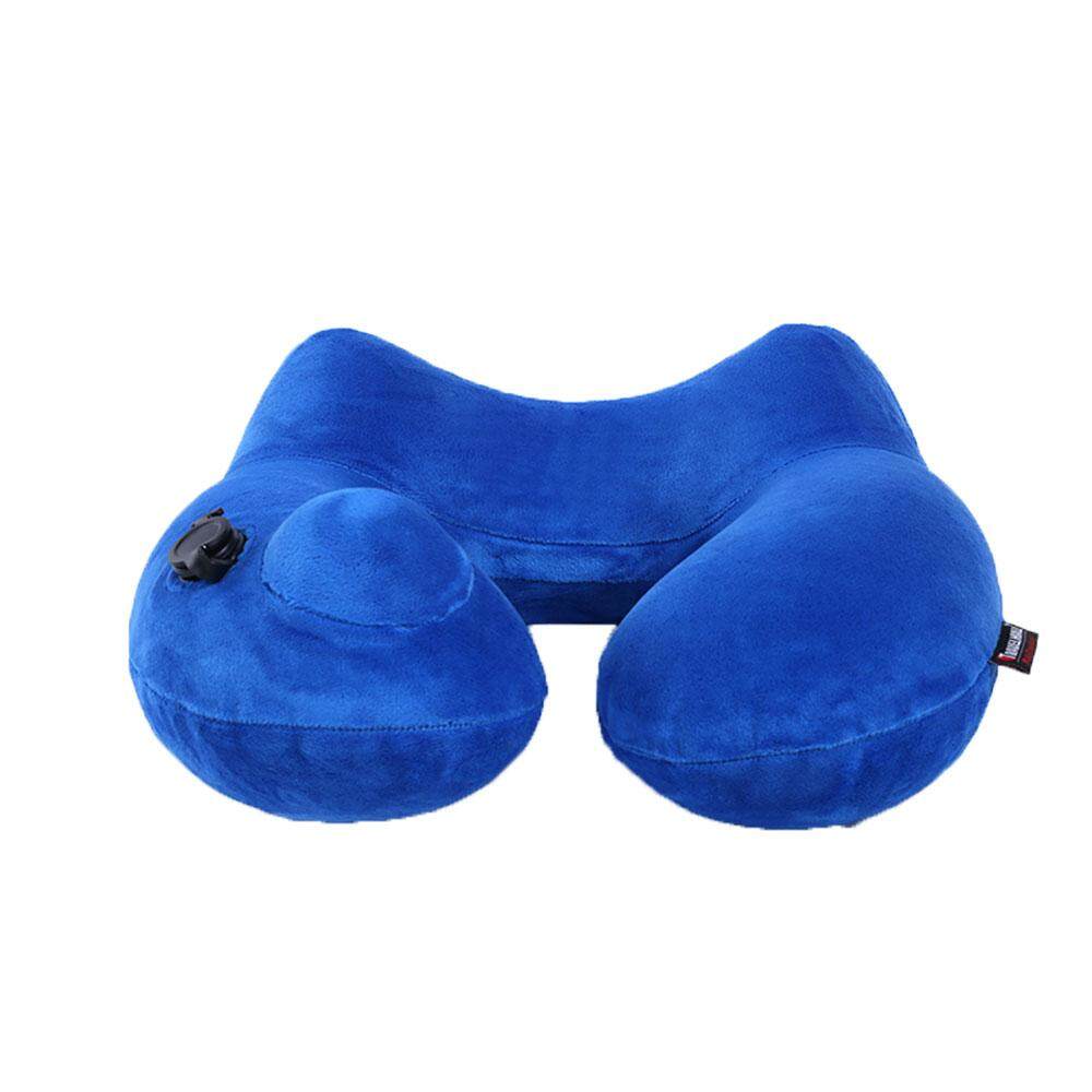 iooilyu Automatic Inflatable Travel Pillow 3D Hump Design U Shaped Pillow, Blue - intl