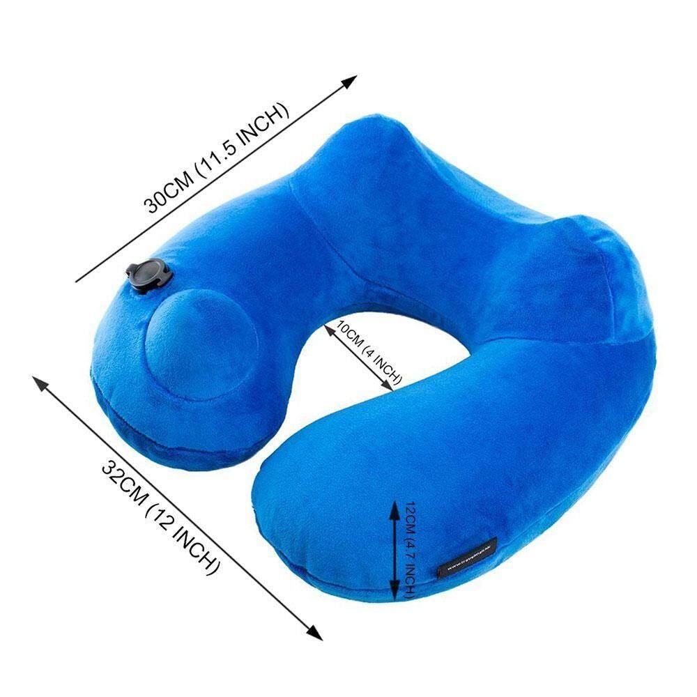 iooilyu Automatic Inflatable Travel Pillow 3D Hump Design U Shaped Pillow, Blue - intl