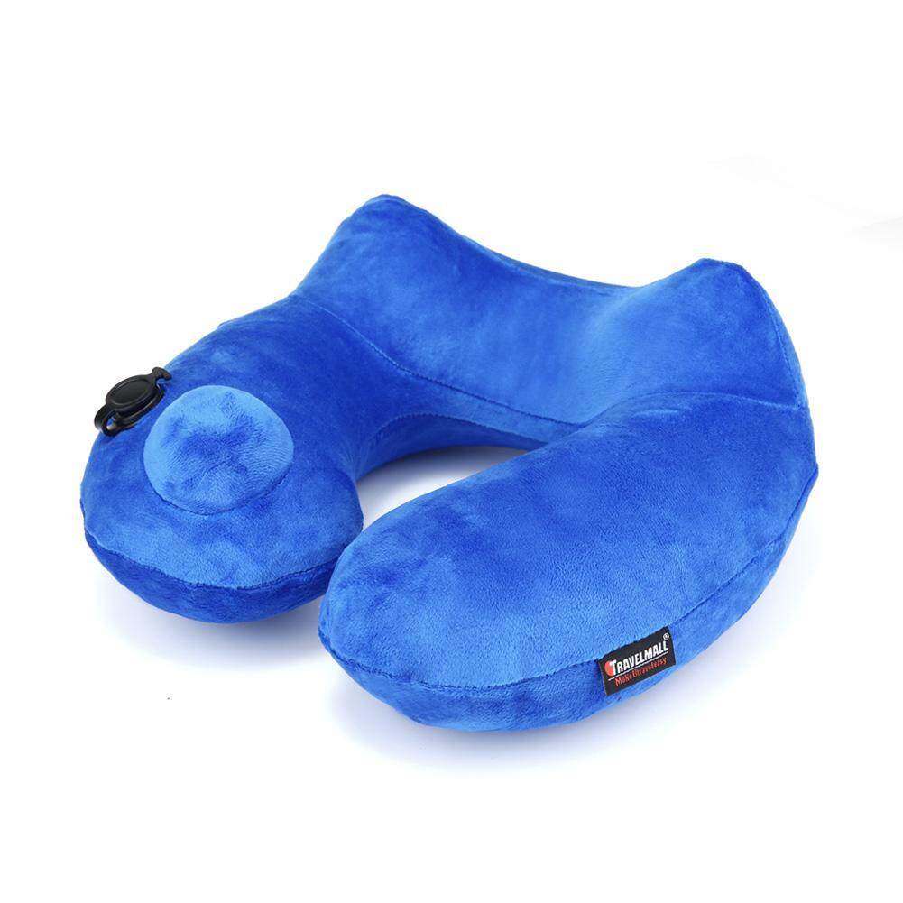 iooilyu Automatic Inflatable Travel Pillow 3D Hump Design U Shaped Pillow, Blue - intl