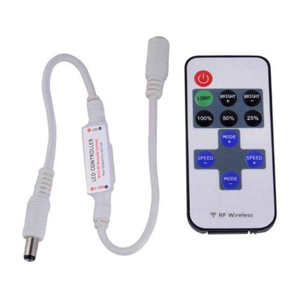 Jaywog RF Nirkabel Jarak Jauh Pengendali Mini Dimmer untuk Lampu LED Strip Warna Tunggal 5 V-24 V-Internasional