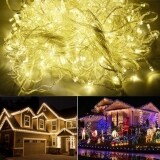 JinGle 100M 600 LED Tree Fairy Twinkle String Lights EU Plug (Warm White)