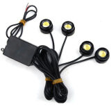 JinGle 4 pcs LED Eagle Eye Knight Night Rider Scanner Lighting DRL Flashing Lights Lamp + Remote (White)