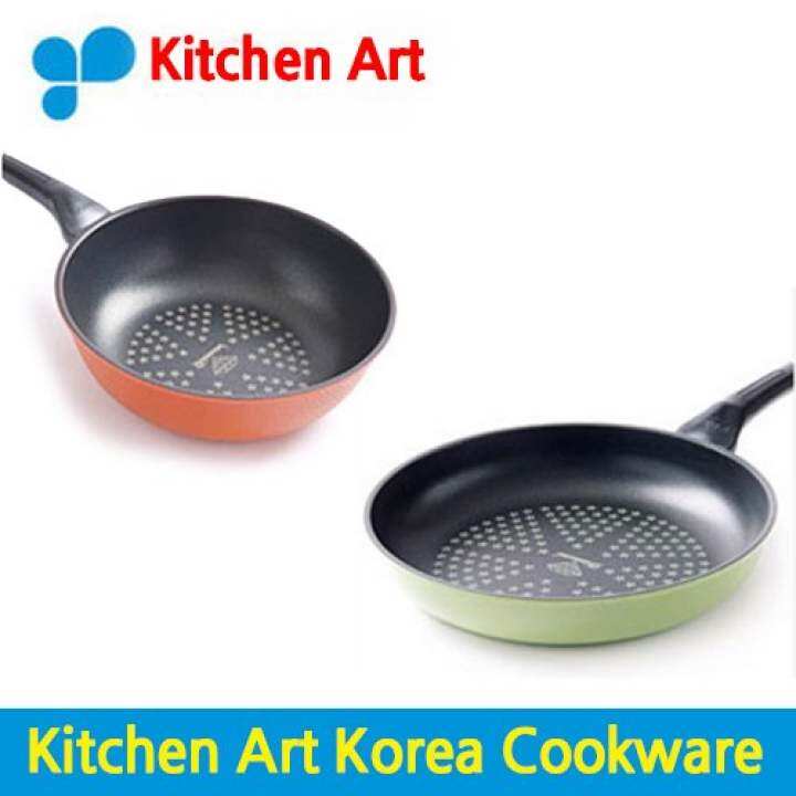 [Kitchen-Art Frying pan 1+1] Wok 26cm + Frying Pan 28cm/ Korea Number one Frying Pan/ Diamond Exoramic Frypan / Diamond Diecasting / Grill pans / court fan/ skillet / fry pan / woks / pots / grill pan / Made in korea