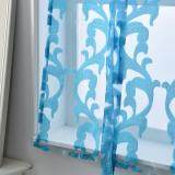 Kitchen jacquard blinds decorative tull curtain Blue